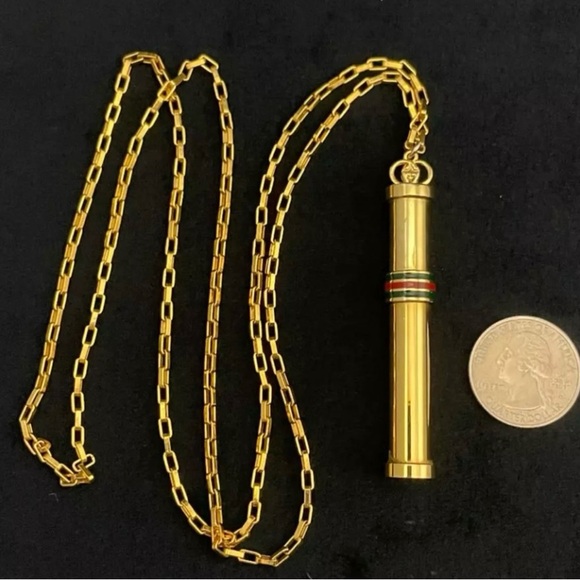 Vintage GUCCI Perfume Bottle Pendant Necklace Sherry Line EXCELLENT Condition 💛 - Picture 7 of 8